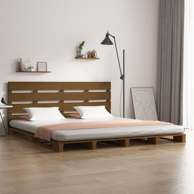 vidaXL Estructura de cama madera maciza de pino marrón miel 150x200 cm