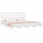 vidaXL Estructura de cama madera maciza de pino blanco 135x190 cm vidaXL Estructura de cama madera maciza de pino blanco 135x190 cm