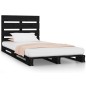 vidaXL Estructura de cama madera maciza pino negro 75x190 cm vidaXL Estructura de cama madera maciza pino negro 75x190 cm