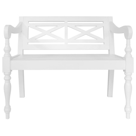 vidaXL Banco Batavia de madera maciza de caoba blanco 98 cm 