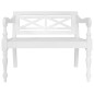vidaXL Banco Batavia de madera maciza de caoba blanco 98 cm vidaXL Banco Batavia de madera maciza de caoba blanco 98 cm
