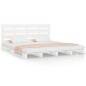 vidaXL Estructura de cama madera maciza de pino blanco 120x200 cm vidaXL Estructura de cama madera maciza de pino blanco 120x200 cm