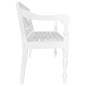 vidaXL Banco Batavia de madera maciza de caoba blanco 98 cm vidaXL Banco Batavia de madera maciza de caoba blanco 98 cm