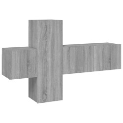 vidaXL Set de muebles para TV 3 pzas madera contrachapada gris Sonoma