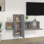 vidaXL Set de muebles para TV 3 pzas madera contrachapada gris Sonoma vidaXL Set de muebles para TV 3 pzas madera contrachapada gris Sonoma