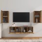 vidaXL Set de muebles de TV 4 pzas madera contrachapada roble ahumado vidaXL Set de muebles de TV 4 pzas madera contrachapada roble ahumado