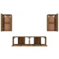 vidaXL Set de muebles de TV 4 pzas madera contrachapada roble ahumado vidaXL Set de muebles de TV 4 pzas madera contrachapada roble ahumado