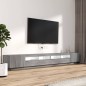 vidaXL Set muebles TV con LEDs 3 pzas madera contrachapada gris Sonoma