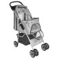 vidaXL Cochecito plegable para mascotas perro/gato gris vidaXL Cochecito plegable para mascotas perro/gato gris
