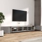 vidaXL Set muebles TV con LEDs 3 pzas madera contrachapada gris Sonoma