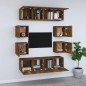 vidaXL Set de muebles de TV 8 pzas madera contrachapada roble ahumado