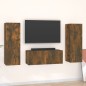 vidaXL Set de muebles de TV 3 pzas madera contrachapada roble ahumado vidaXL Set de muebles de TV 3 pzas madera contrachapada roble ahumado