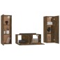 vidaXL Set de muebles de TV 3 pzas madera contrachapada roble ahumado vidaXL Set de muebles de TV 3 pzas madera contrachapada roble ahumado