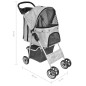 vidaXL Cochecito plegable para mascotas perro/gato gris vidaXL Cochecito plegable para mascotas perro/gato gris