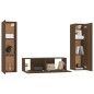 vidaXL Set de muebles para TV 3 pzas madera contrachapada roble marrón vidaXL Set de muebles para TV 3 pzas madera contrachapada roble marrón