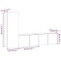 vidaXL Set de muebles para TV 3 pzas madera contrachapada roble marrón