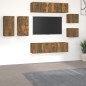 vidaXL Set de muebles de TV 8 pzas madera contrachapada roble ahumado vidaXL Set de muebles de TV 8 pzas madera contrachapada roble ahumado