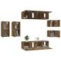 vidaXL Set de muebles de TV 8 pzas madera contrachapada roble ahumado vidaXL Set de muebles de TV 8 pzas madera contrachapada roble ahumado