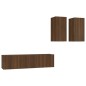 vidaXL Set de muebles para TV 4 pzas madera contrachapada marrón roble vidaXL Set de muebles para TV 4 pzas madera contrachapada marrón roble