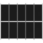 vidaXL Biombo divisor de 5 paneles de tela negro 250x220 cm vidaXL Biombo divisor de 5 paneles de tela negro 250x220 cm