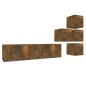 vidaXL Set de muebles de TV 6 pzas madera contrachapada roble ahumado vidaXL Set de muebles de TV 6 pzas madera contrachapada roble ahumado