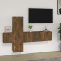 vidaXL Set de muebles de TV 3 pzas madera contrachapada roble ahumado