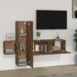 vidaXL Set de muebles de TV 3 pzas madera contrachapada roble ahumado