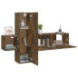 vidaXL Set de muebles de TV 3 pzas madera contrachapada roble ahumado