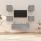 vidaXL Juego de muebles de pared para TV contrachapado gris Sonoma vidaXL Juego de muebles de pared para TV contrachapado gris Sonoma