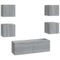 vidaXL Juego de muebles de pared para TV contrachapado gris Sonoma vidaXL Juego de muebles de pared para TV contrachapado gris Sonoma
