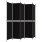 vidaXL Biombo divisor de 5 paneles de tela negro 250x220 cm vidaXL Biombo divisor de 5 paneles de tela negro 250x220 cm