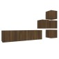 vidaXL Set de muebles para TV 6 pzas madera contrachapada roble marrón vidaXL Set de muebles para TV 6 pzas madera contrachapada roble marrón