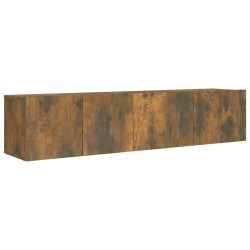 vidaXL Set de muebles de TV 2 pzas madera contrachapada roble ahumado