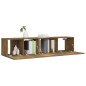 vidaXL Set de muebles de TV 2 pzas madera contrachapada roble ahumado
