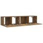 vidaXL Set de muebles de TV 2 pzas madera contrachapada roble ahumado
