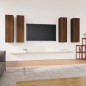 vidaXL Mueble TV 4 uds madera contrachapada marrón roble 30,5x30x110cm vidaXL Mueble TV 4 uds madera contrachapada marrón roble 30,5x30x110cm