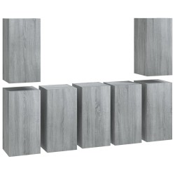 vidaXL Muebles para TV 7 uds contrachapado gris Sonoma 30,5x30x60 cm