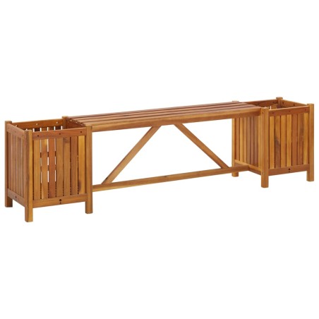 vidaXL Banco jardín con 2 maceteros madera maciza acacia 150x30x40 cm
