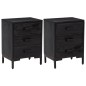 vidaXL Mesitas de noche 2 uds madera maciza de pino negro 40x30x55 cm vidaXL Mesitas de noche 2 uds madera maciza de pino negro 40x30x55 cm