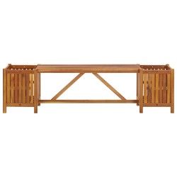 vidaXL Banco jardín con 2 maceteros madera maciza acacia 150x30x40 cm