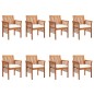 vidaXL Sillas de comedor de jardín 8 uds con cojines madera de acacia vidaXL Sillas de comedor de jardín 8 uds con cojines madera de acacia