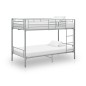 vidaXL Cama litera de metal gris 90x200 cm