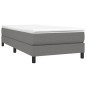 vidaXL Estructura de cama box spring tela gris oscuro 90x200 cm