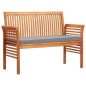 vidaXL Set comedor de jardín 3 pzas y cojines madera maciza de acacia vidaXL Set comedor de jardín 3 pzas y cojines madera maciza de acacia