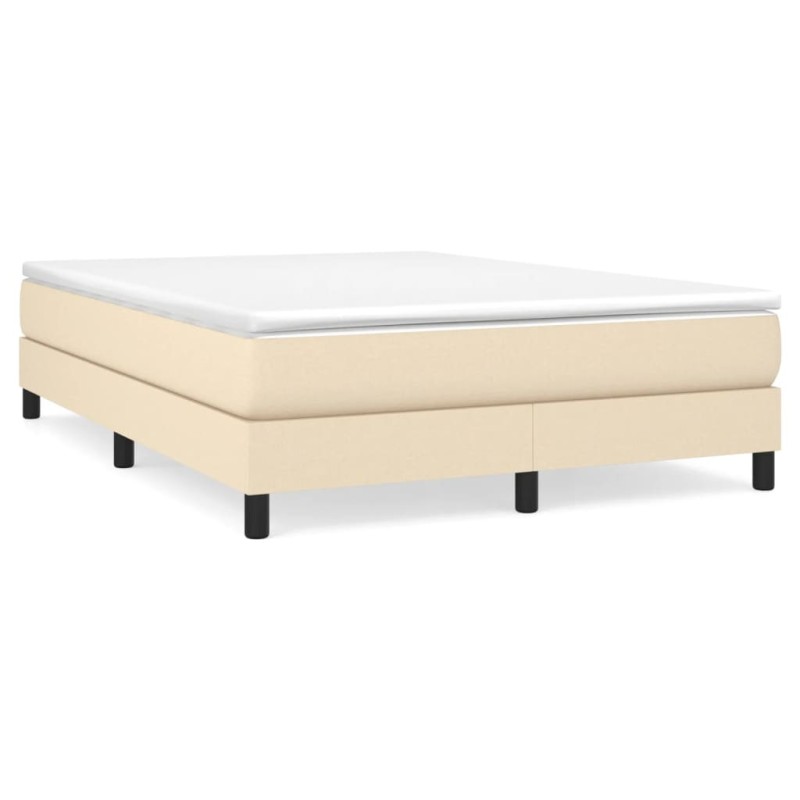vidaXL Estructura de cama box spring tela color crema 140x200 cm vidaXL Estructura de cama box spring tela color crema 140x200 cm