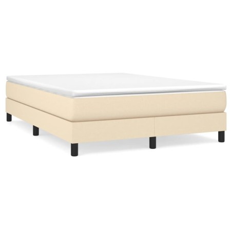 vidaXL Estructura de cama box spring tela color crema 140x200 cm