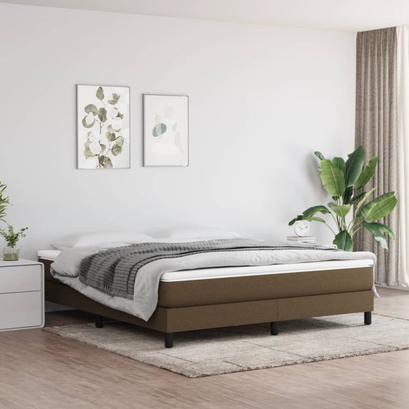 vidaXL Estructura de cama box spring tela marrón 180x200 cm
