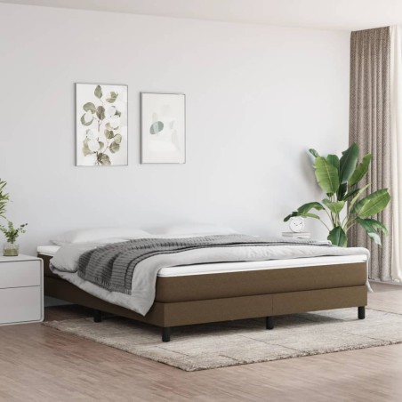 vidaXL Estructura de cama box spring tela marrón 180x200 cm