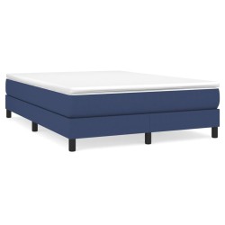 vidaXL Estructura de cama box spring tela azul 140x190 cm