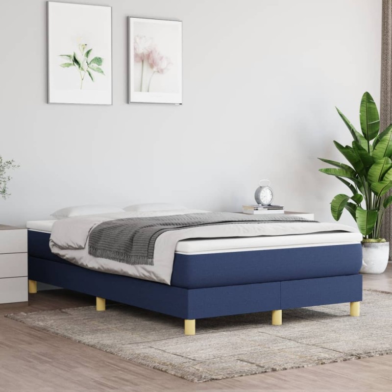 vidaXL Estructura de cama box spring tela azul 120x200 cm vidaXL Estructura de cama box spring tela azul 120x200 cm